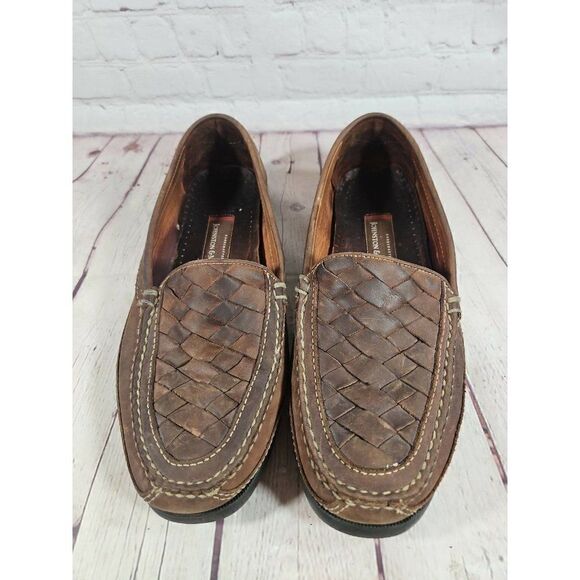 Johnston & Murphy Trevitt Woven Venetian Leather Loafers Men's Size 11.5 - Picture 2 of 8